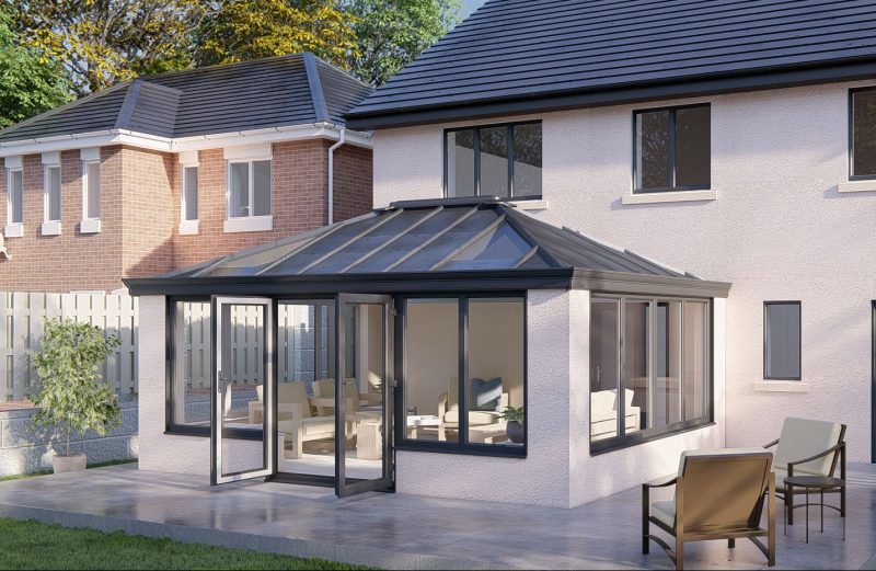 Low Wall Solid Roof French Doors