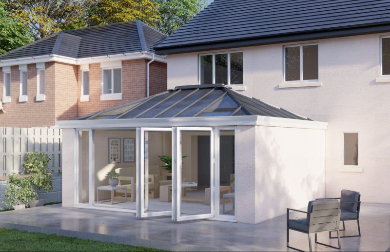 Two Wall Solid Roof Bifold door