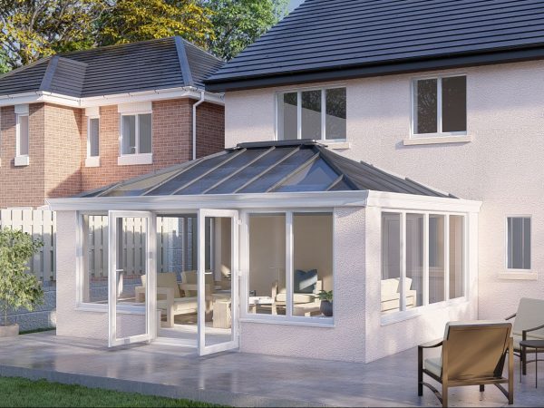 Low Wall Solid Roof French Doors