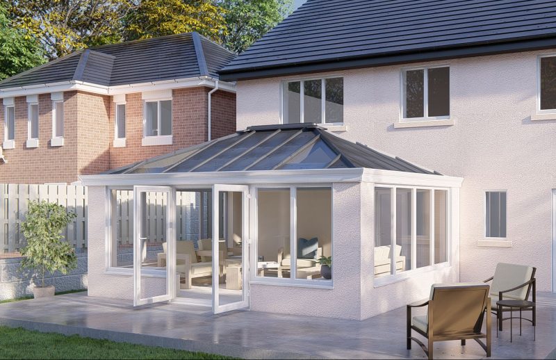 Low Wall Solid Roof French Doors