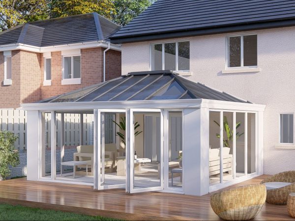 Slim Pillars solid roof bifold door