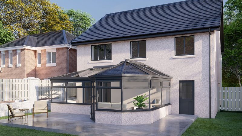 TILED ROOF RENDER GREY L SHAPE